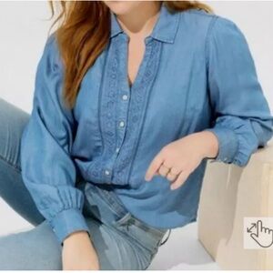 Torrid long sleeve denim top